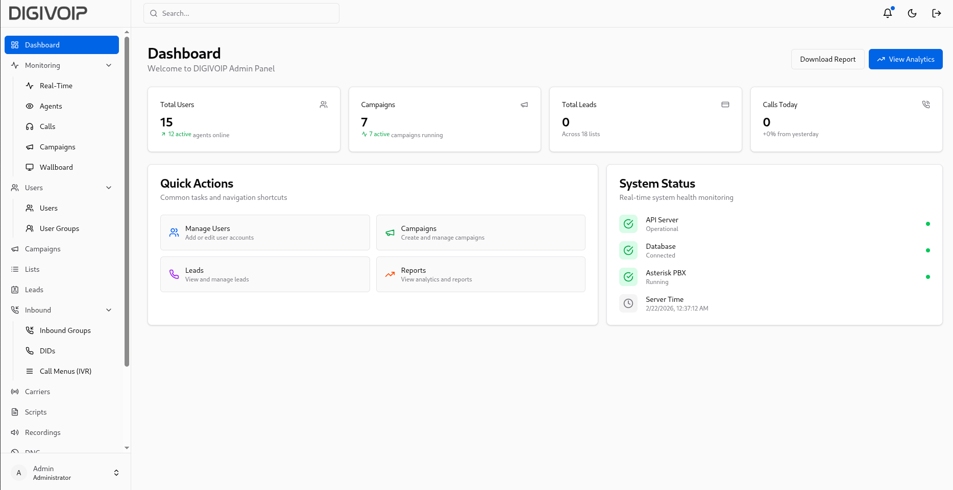 DIGI-DIALER Dashboard Admin